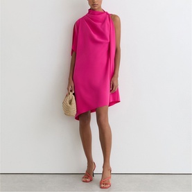 Ellery Draped Mini One-Shoulder Dress