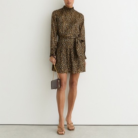 Darci Floral Metallic Flared Mini Dress