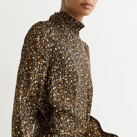 Darci Floral Metallic Flared Mini Dress