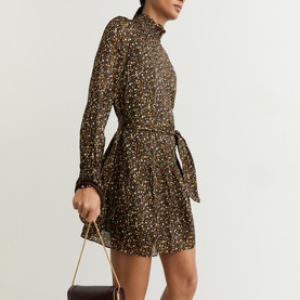 Darci Floral Metallic Flared Mini Dress
