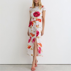 Lyra Floral-Print Belted Dress