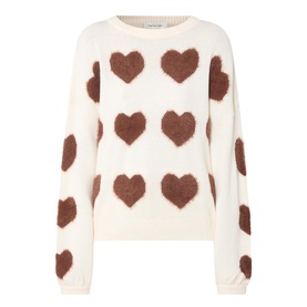 Textured Heart Knitted Sweater