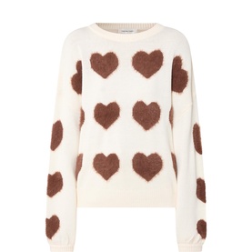 Textured Heart Knitted Sweater