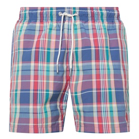 Madras Check Print Swim Shorts