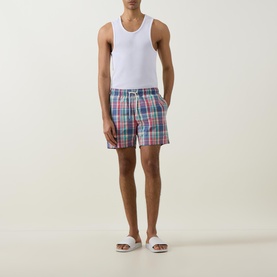 Madras Check Print Swim Shorts