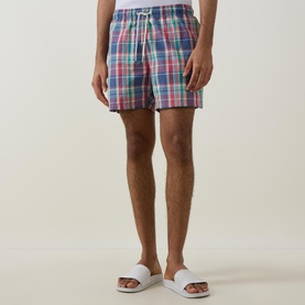 Madras Check Print Swim Shorts