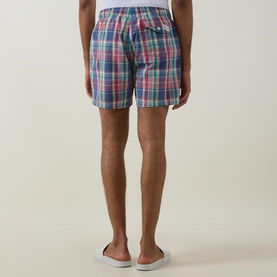 Madras Check Print Swim Shorts