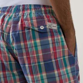 Madras Check Print Swim Shorts