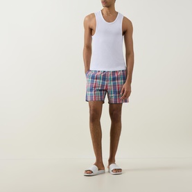 Madras Check Print Swim Shorts