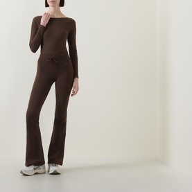 Groove High-Rise Ribbed Wide-Flare Pant