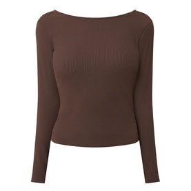 Ribbed Scoop-Back Yoga Top