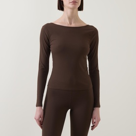 Ribbed Scoop-Back Yoga Top