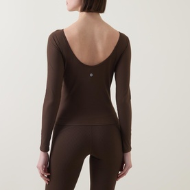 Ribbed Scoop-Back Yoga Top