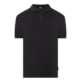 Scotch & Soda Logo Piqu&eacute; Polo Shirt in black, short sleeves, two-button collar, tonal stitching, straight hem, 100% cotton piqu&eacute;