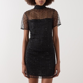 Ilana Embellished Tulle Mini Dress