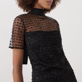 Ilana Embellished Tulle Mini Dress