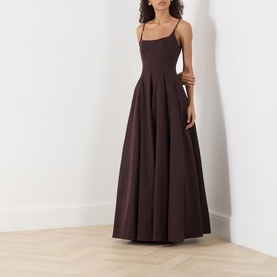 Joy Pleated Flared Evening Dress
