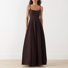 Joy Pleated Flared Evening Dress