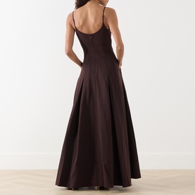 Joy Pleated Flared Evening Dress
