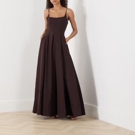 Joy Pleated Flared Evening Dress