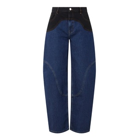 Napolen Two-Tone Wide Leg Jeans