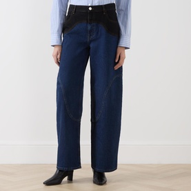 Napolen Two-Tone Wide Leg Jeans