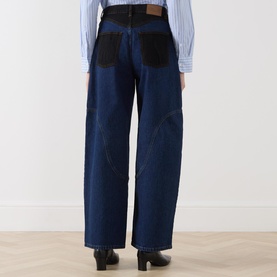 Napolen Two-Tone Wide Leg Jeans