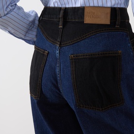 Napolen Two-Tone Wide Leg Jeans