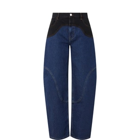 Napolen Two-Tone Wide Leg Jeans