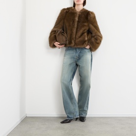 Sadie Faux Shearling Cropped Jacket