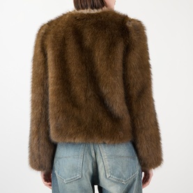 Sadie Faux Shearling Cropped Jacket