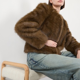 Sadie Faux Shearling Cropped Jacket