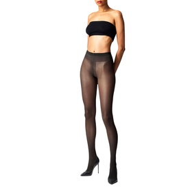 Crystal Studded Seam Tights Black/Jet Hemmatite
