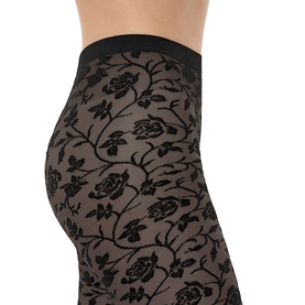 Rose Floral Tights Black/Black