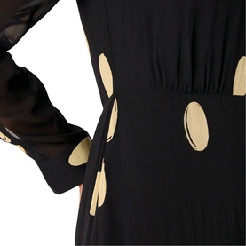 Abstract Spot Ruffle Shirt Dress