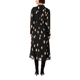 Abstract Spot Ruffle Shirt Dress