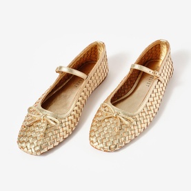 Charley Leather Woven Ballet Flats