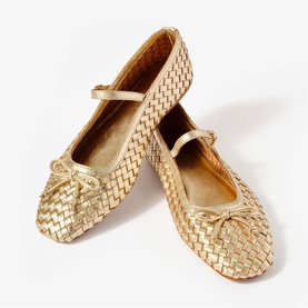 Charley Leather Woven Ballet Flats
