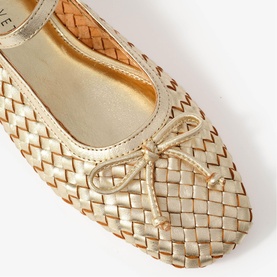 Charley Leather Woven Ballet Flats