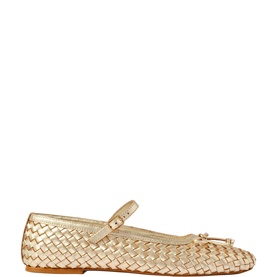 Charley Leather Woven Ballet Flats