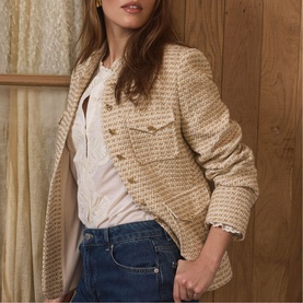 Flap Pocket Boucl&eacute; Jacket
