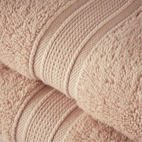 Christys Serene Towel Driftwood in cream, 100% cotton with textured waffle and loop pile detail, close-up view
