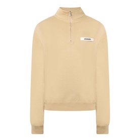 Le Camionneur Gros Grain Logo Half-Zip Sweatshirt