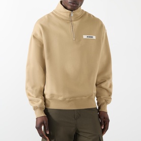 Le Camionneur Gros Grain Logo Half-Zip Sweatshirt