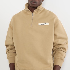 Le Camionneur Gros Grain Logo Half-Zip Sweatshirt