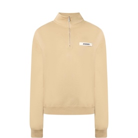 Le Camionneur Gros Grain Logo Half-Zip Sweatshirt