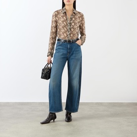 Gaia Snake Print Silk Blouse