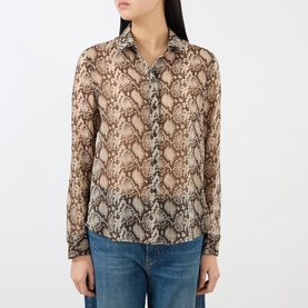 Gaia Snake Print Silk Blouse