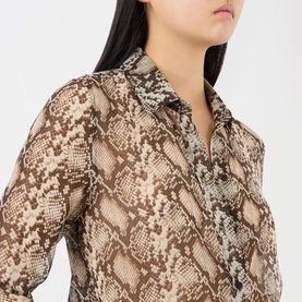 Gaia Snake Print Silk Blouse