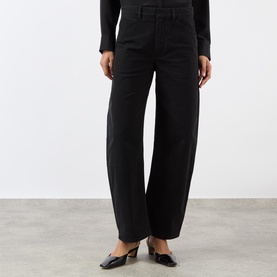 Tribecca Mid-Rise Barrel Leg Trousers